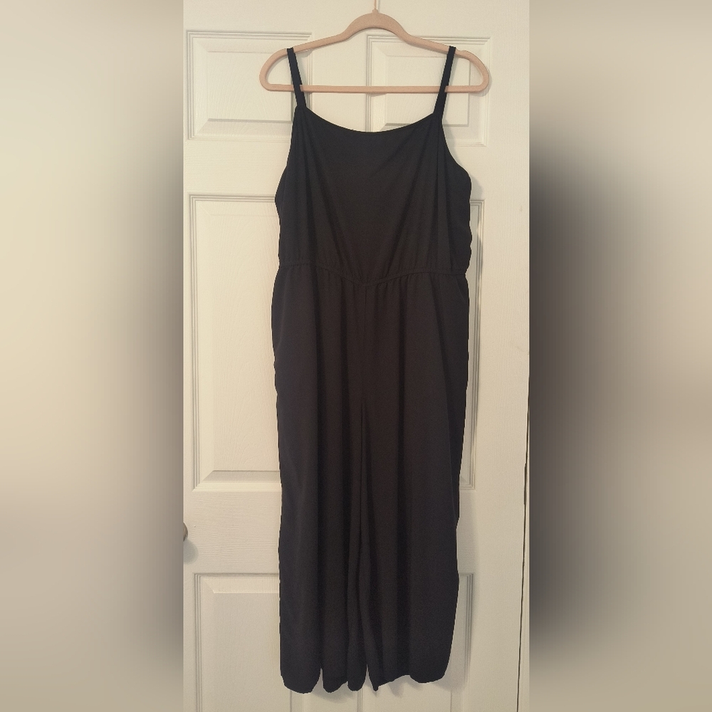 GAP Black Spaghetti Strap Wide Leg Jumpsuit XXL
